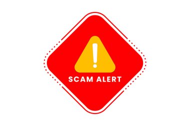 Dümen alarmı kırmızı bayrak. Dolandırıcılık işaret etiketi izole. Vektör illüstrasyonu.