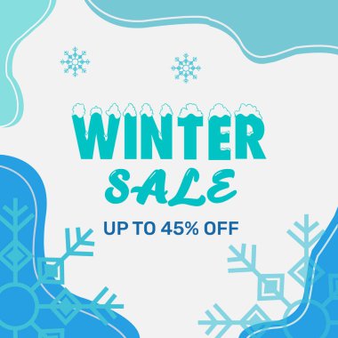 Saf kış indirimi tanıtım tasarımı.