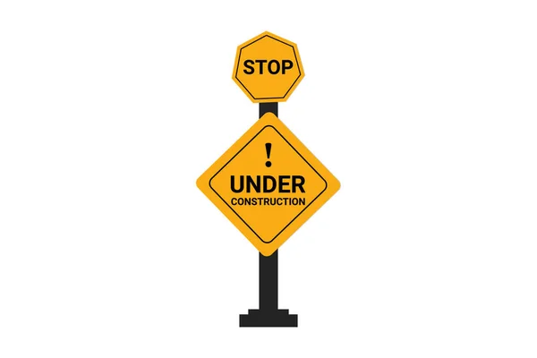 Flat Construction Sign Illustration — Stock Vector