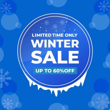 Kış indirimi sadece vektör tasarımı.