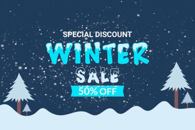 Özel Kış indirimli pankart tasarımı