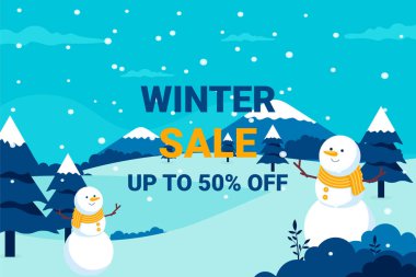 kış indirimi sancak tasarımı Vektör illüstrasyonu