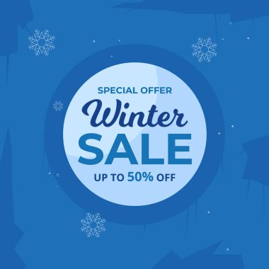 Kış indirimi% 70 indirimli sancak tasarım şablonu