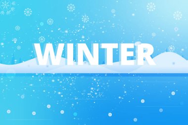 Ağaç ve kardan adam vektörlü kış pankartı tasarımı şablonu