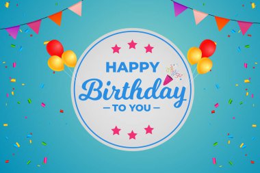 Balonların vektör illüstrasyonuyla mutlu yıllar.