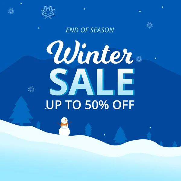 Gradient Winter Sale Vector Illustration — Stock Vector
