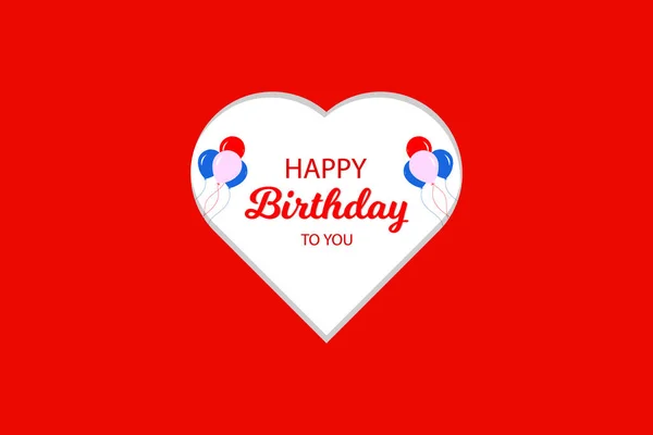 Happy Birthday Background Template Design Balloons Heart Shape — Stock Vector