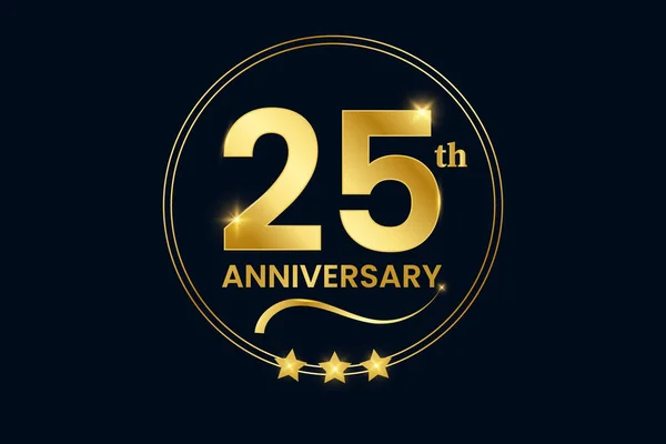 25周年記念プレミアムゴールドバッジ — ストックベクタ