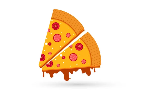 Красочная Векторная Иллюстрация Пиццы — стоковый вектор