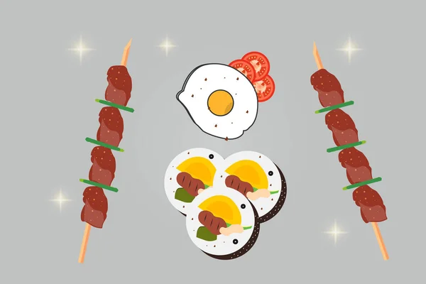 Realistic Korean Street Food Food Illustration — Stock Vector