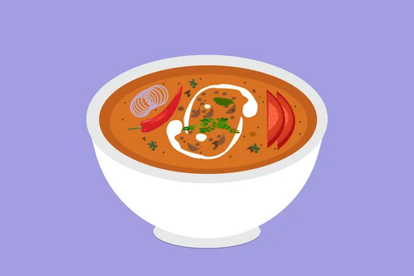 Indian Popular Traditional Food Dal Makhani Soup Design Vector — Stock Vector
