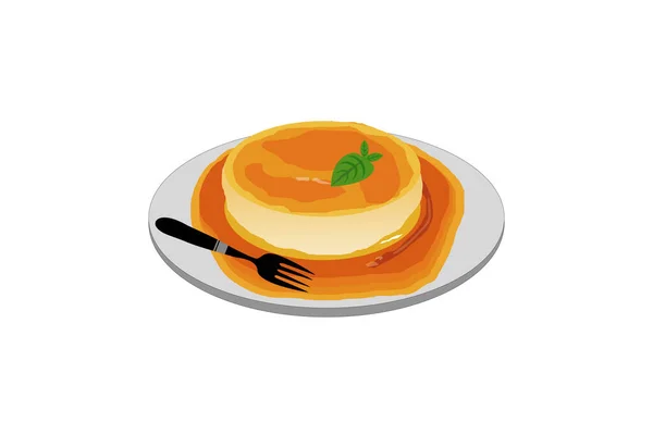 Leche Flan Vecteur Design Crème Caramel — Image vectorielle