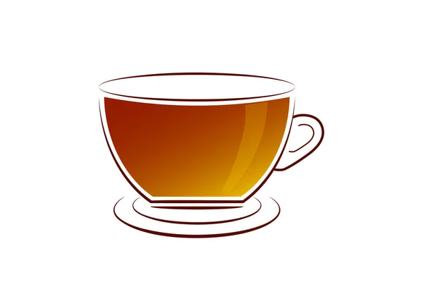 Black Cup Tea Vector Design — Stock Vector