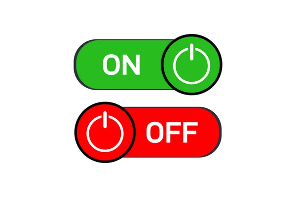 Power Red Blue Button Vector Illustration — Stock Vector