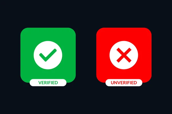 Botão Verificado Não Verificado Com Marca Seleção Desenho Ícone Marca — Vetor de Stock