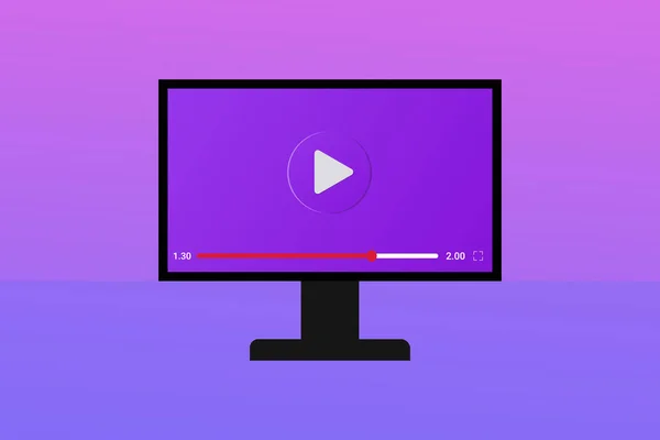 Wiedergabe Von Video Tutorials Benutzeroberfläche Mit Web Player Vector Design — Stockvektor