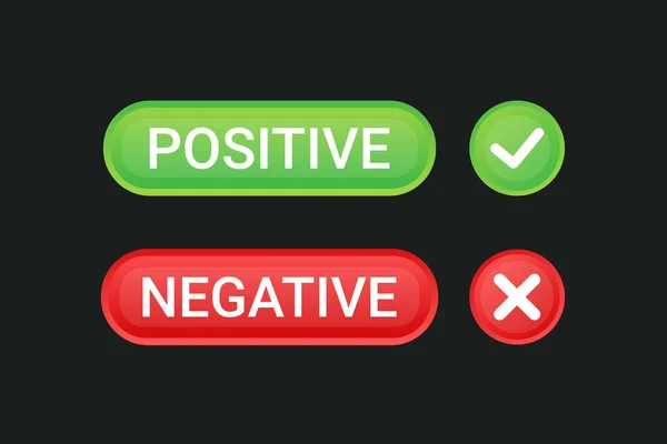 Позитивна Негативна Кнопка Позначки Перевірки Знака Неправильними Позначками Векторний Елемент — стоковий вектор