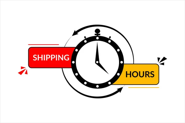 Horas Envío Diseño Vectorial Con Reloj — Vector de stock