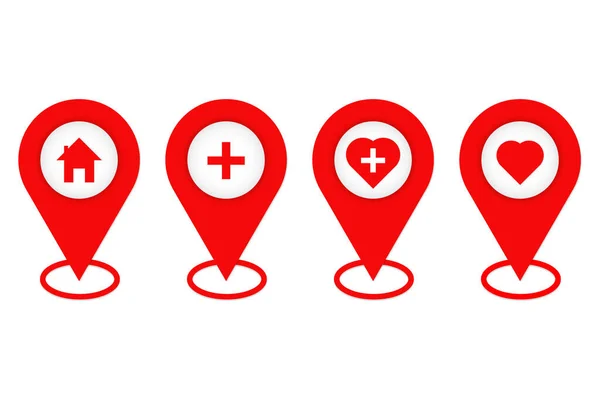 stock vector Health Location icons set.