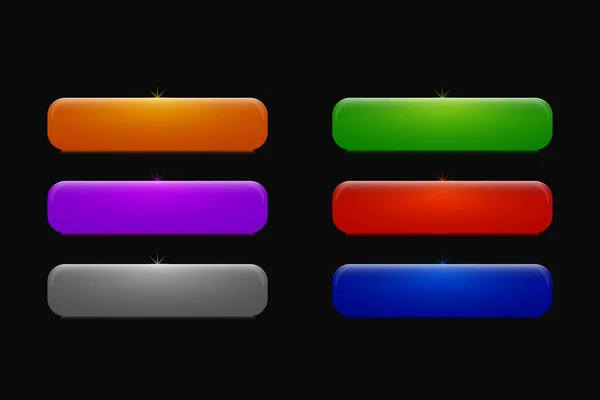 Diferente Color Brillante Web Botón Conjunto Vector Diseño — Archivo Imágenes Vectoriales