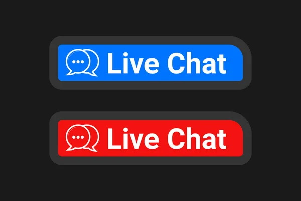 Botão Chat Vivo Com Ícone Mensagem Serviço Suporte Design Elemento — Vetor de Stock