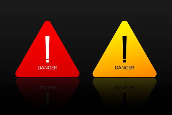 Vecteur Symbole Danger Avec Deux Couleurs Rouge Jaune — Image vectorielle