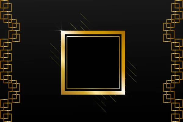 Goldener Rahmen Hintergrundvorlage Design — Stockvektor