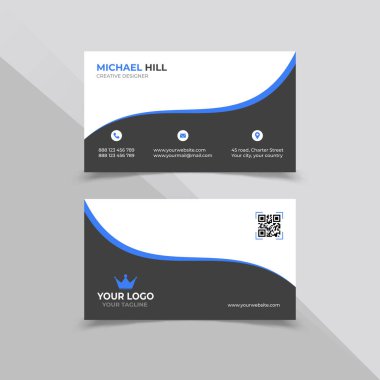  İş Kartı Tasarımı şablonu beyaz ve siyah