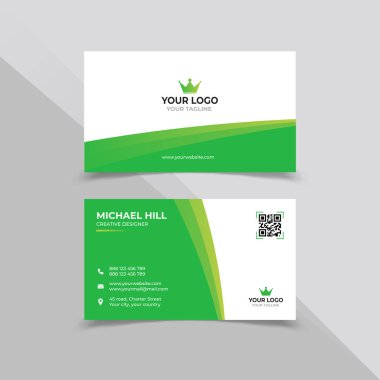 Creative Company İş Kartı Tasarımı Beyaz ve Yeşil Renkli
