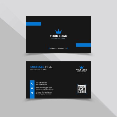 soyut geometrik tasarım vektörlü modern kartvizit şablonu