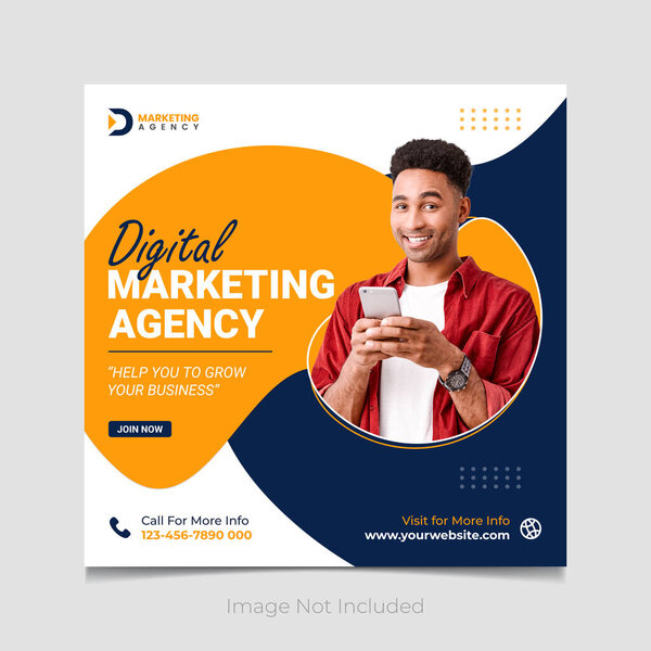 Digital marketing agency social media post template design