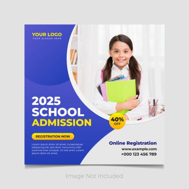 Okula kabul sosyal medya paylaşım şablonu