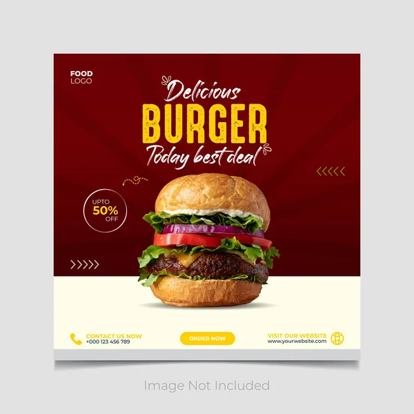 Vector Köstlichen Burger Heute Besten Deal Und Flyer Vorlage — Stockvektor