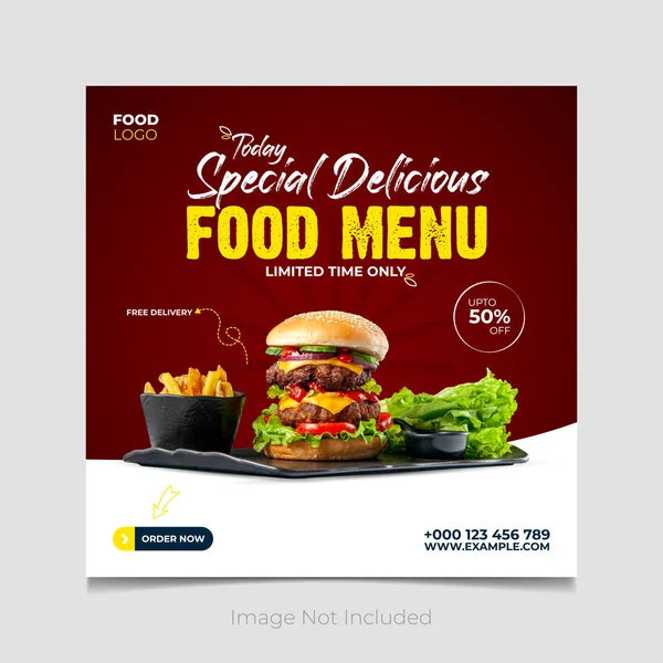 stock vector Food social media promotion post design template