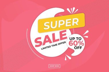 Renkli arka planı olan satış afişi şablonu tasarımı. vektör illüstrasyonu