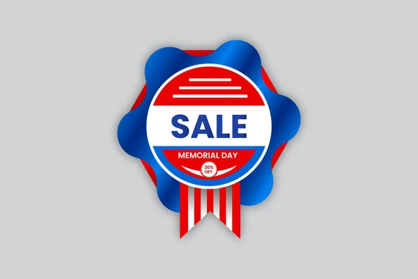 Banner Venda Com Fita Azul Bandeira Americana Ilustração Vetorial — Vetor de Stock