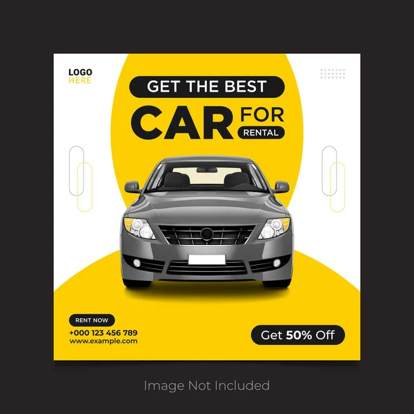 Get Best Car Rental Social Media Post Banner Template Design — Stockový vektor