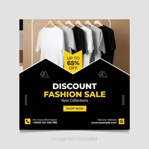 Vector Discount Fashion Sale Social Media Post — Stock Vector