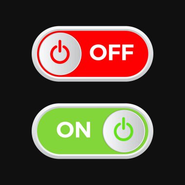 Kırmızı ve yeşil düğme dizaynında vektör