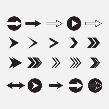Basit Navigasyon Okları Vektör Simgesi Koleksiyonu