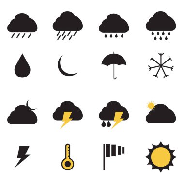 Hava tahmini yağmur gökyüzü simgesi