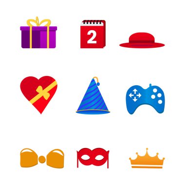 kutlama ögeleri simge tasarımı ayarlandı