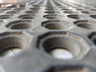 ıslak zemin için sekizgen delikli siyah kauçuk paspas