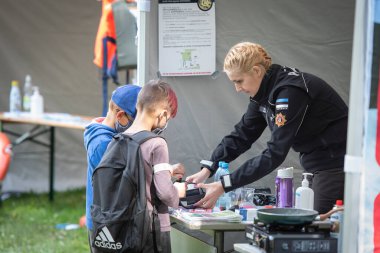 Askeri polis kurtarma ekipmanlarının tüketilmesi. Kilingi-Nmme, Estonya 21.08.2021