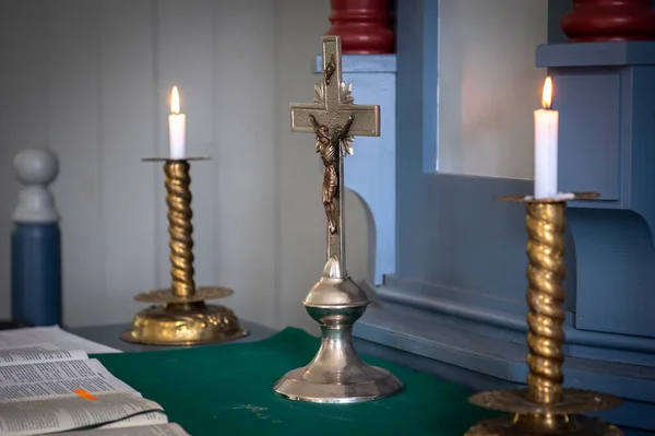 stock image Rooslepa Chapel and Cemetery, Estonia