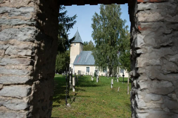 Kaplica Cmentarz Rooslepa Estonia — Zdjęcie stockowe