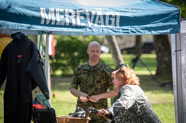 stock image Exgibition of equipment of the military police rescuers. Kilingi-Nmme,Estonia.21.08.2021