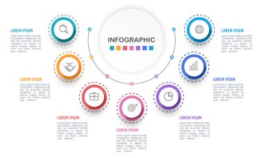 Infographic semicircle 7 processes to success.