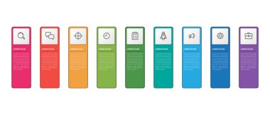 9 Alternative Infographic Business Report Presentations. Vector illustration.