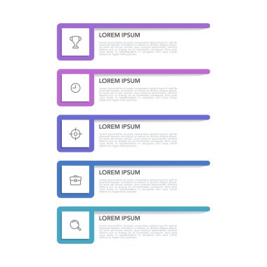 Infographic Business with 5 options, steps, or processes. workflow layout, diagram, annual report, and web design. Vector illustration.
